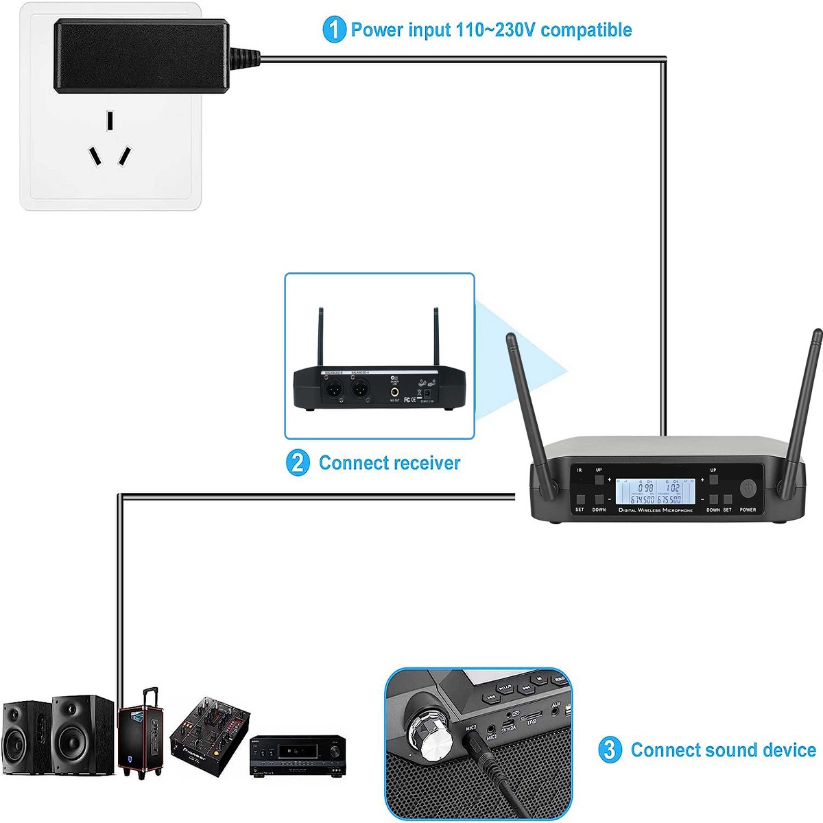 Micrófono inalámbrico UHF con  - Shure Mic Sm58 reseña y precio